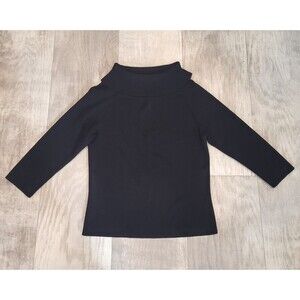 Kate Hill Black Cowl Neck Turtleneck Sweater Women's M Minimalist Office Career